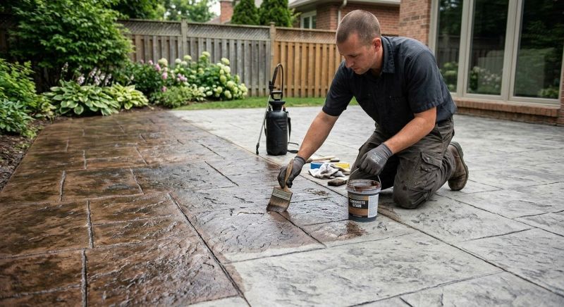 Stamped Concrete Staining in Fort Worth, TX